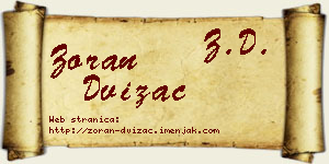 Zoran Dvizac vizit kartica